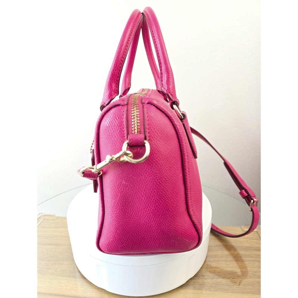 Coach Bennett Mini Satchel Pink Crossgrain Leather Crossbody Bag F33329 - Picture 3 of 16